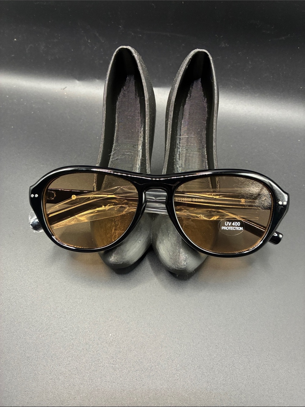 Dancing disco doll Classic Black Frame Brown Lens Sunglasses - UV400 Protection